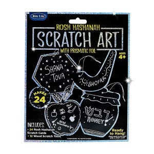 Picture of Prismatic Foil Scratch Art Rosh Hashanah Theme Activity Set